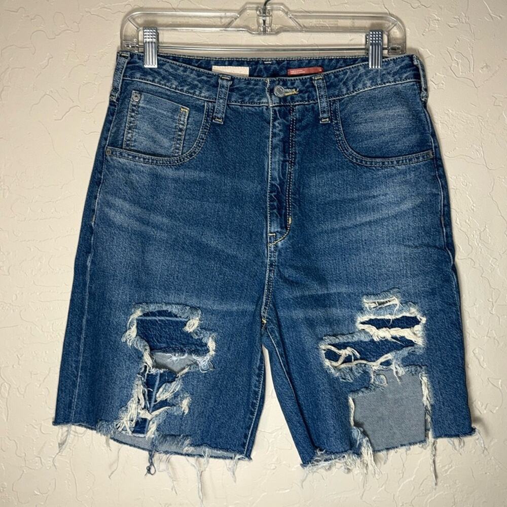 Pilcro missy Jean shorts high rise mid thigh length distressed jean shorts